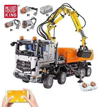 MOLD KING технические строительные наборы, приложение с дистанционным управлением, моторизованный грузовик Arocs 3245, блоки MOC, кирпичи, детские игрушки, подарок на день рождения