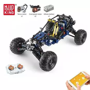MOLD KING Технический альпинистский автомобиль с приложением Lightning, модель автомобиля с дистанционным управлением, кирпичи, игрушки для детей, рождественские подарки синий