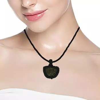 Moldawite Macrame Thread Gemstone Handmade Jewelry 20-36 Ad Pendant Unisex