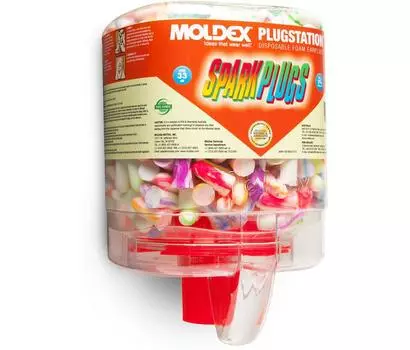 Moldex Foam Polymer Urethane Disposable Ear Plugs 6644SparkPlugs PlugStation 250 Pairs Bottle 1 Case