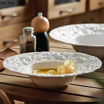 Molecular Cuisine Ceramic Dinner Plates Soup Basin Cooking Dishes Home Kitchen Cutlery Pasta Steak Plate Snack Dessert Tray