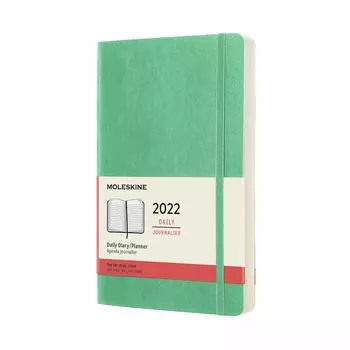 Moleskine Блокнот 2022 год, начало в январе, 12 месяцев, ежедневник, мягкая обложка, большой формат, ледяной зеленый DSK4612DC3Y22