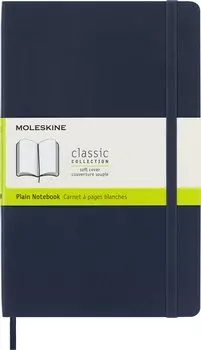 Moleskine Classic Sapphire Soft Cover x Notebook, Large, Plain, Blue, (5 8.25)