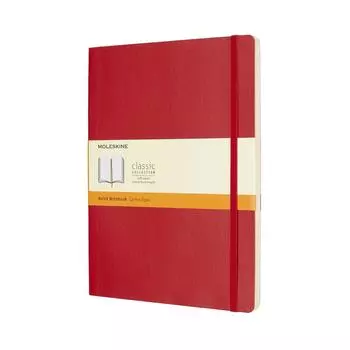 Moleskine Note Classic Notebook Soft Cover Horizontal Ruled XL Size 19cm x Height Red QP621F2 (Width 25cm)
