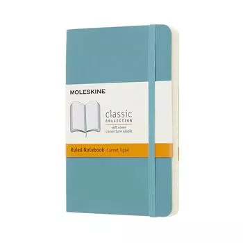 Moleskine Note Classic Notebook Soft Cover Ruled Pocket Size Leaf Blue QP611B35