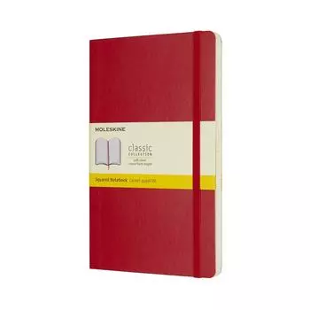 Moleskine Note Classic Notebook Soft Cover Squared Large Size Red QP617F2