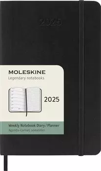 Moleskine Notebook 2025 January Start 12 Month Weekly Diary Pocket Size x Soft Cover Black DSB12WN2Y25 (9cm 14cm) чёрный