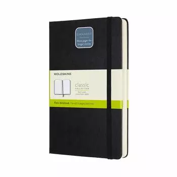 Moleskine Notebook Classic Expanded Notebook Hardcover Plain Large Size wide x 21cm Black QP062EXP (400 pages) (13cm long) чёрный