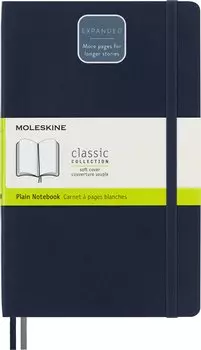 Moleskine Notebook Classic Expanded Notebook Soft Cover Plain Large Size wide x 21cm Sapphire Blue QP618EXPB20 (400 pages) (13cm long)