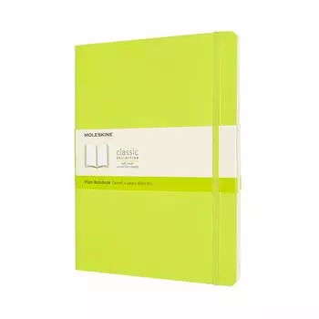 Moleskine Notebook Classic Notebook Soft Cover Plain XL Size wide x 25cm Lemon Green QP623C2 (19cm long)