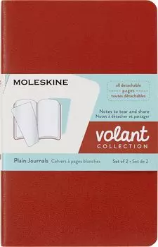 Moleskine Notebook VOLANT Journal Blank Paper Pocket Coral Aquamarine Blue QP713F16B24 Orange,