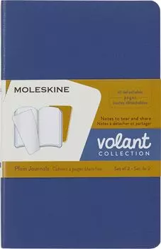 Moleskine Notebook VOLANT Journal Blank Pocket Forget Me Not Amber Yellow QP713B41M17 Blue,