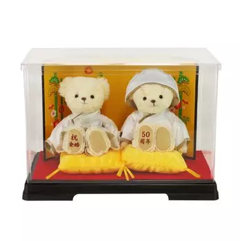 Молилась о счастливом браке Золотой свадебный медведь складной чехол для экрана 12 см 4S размер [Petilou] (нормальный) кремовый