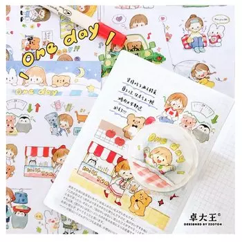 Molinta Washi Masking Four Cute Interior Planner Tape Tape, Girl, Seasons, Colorful, Planner, Album, Scrapbooking, DIY, Gift, Stickers, Decoration,
