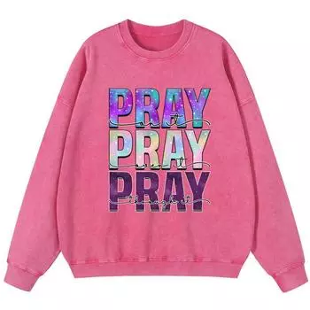 Молись Молись Молись Леди Винтажная Хлопковая Толстовка Тонкого Стиля Уличная Мягкий Пуловер Хипстерские Толстовки Осень Повседневная S