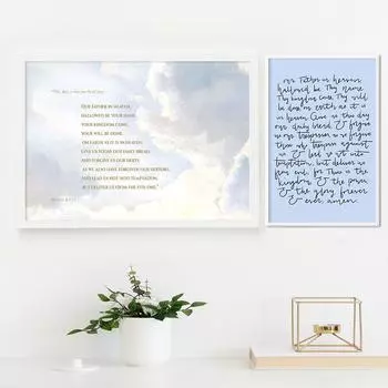 Молитва Господа, библейский стих, плакат, христианский отец наш, настенная живопись на холсте, печать, Матфей 6, картина для гостиной, домашний декор 21x30cm No Framed