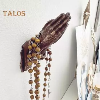 Молитвенная ладонь, настенное крепление, художественная статуэтка из смолы для домашнего декора, декоративная скульптура «Молящиеся руки» для дома, гостиной, спальни, стены белый