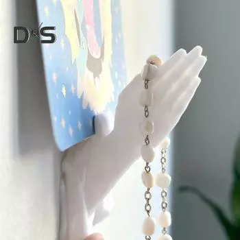 Молитвенная ладонь, настенное крепление, художественная статуэтка из смолы для домашнего декора, декоративная скульптура «Молящиеся руки» для дома, гостиной, спальни, стены белый