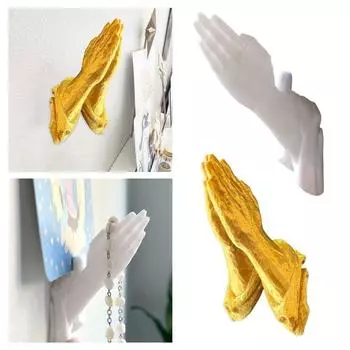 Молитвенная рука скульптура настенная вешалка рамка орнамент смола ремесло настенный держатель для украшений настенный декор молящиеся руки настенное крепление