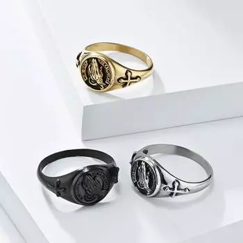 Молитвенные руки крест титановое стальное кольцо для мужчин и женщин обручальные кольца модные пригородные украшения 7#