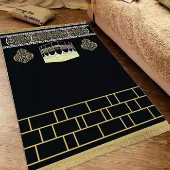 Молитвенный коврик с принтом в богемном стиле для мусульман, фланелевый ковер для Рамадана, нескользящий мягкий дорожный молитвенный коврик для поклонения на коленях, для взрослых