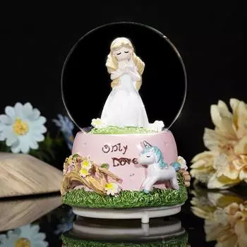 Молитвенный Кристалл Девочка Шар Музыкальная Шкатулка Комната Украшена Ночниками Батарейка ААА StyleA