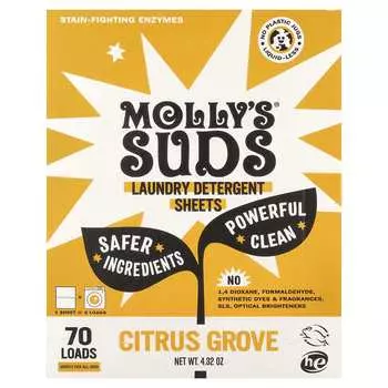Molly s Suds Laundry Detergent Sheets, Citrus Grove, 35 Sheets