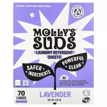 Molly s Suds, Laundry Detergent Sheets, Lavender, 35 Sheets