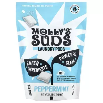 Molly s Suds Laundry Pods, Peppermint, 60 Pods, 0.84 kg (29.63 oz)