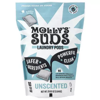 Molly s Suds, Laundry Pods, Unscented, 60 Pods, 0.84 kg (29.63 oz)