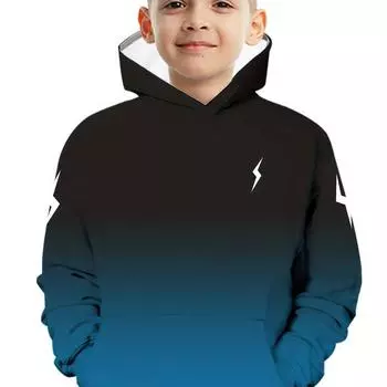 Молния 3D принт повседневный градиент машинная стирка случайный принт дизайн для мальчиков повседневная одежда осень зима сезоны 100