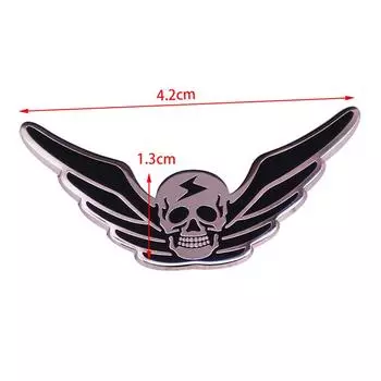 Молния байкерский череп с крыльями, значок мотоцикла, немецкий военный значок as the picture