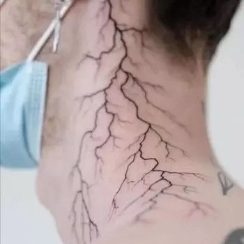 Молния линии травяной сок поддельные татуировки для женщин мужчин искусство водонепроницаемые стойкие временные татуировки наклейки готические татуировки на запястье руки 105*148mm