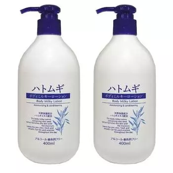 Молочко для тела с экстрактом ячменя Coix, 400 мл x 2 шт. Shirahimerei Натуральный увлажняющий ингредиент Экстракт ячменя Coix