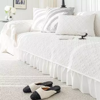 Молочная бархатная диванная подушка, зимняя утолщенная плюшевая теплая нескользящая подушка для сидения, кожаный чехол для дивана, новые модели, тканевый чехол 160+17*130cm