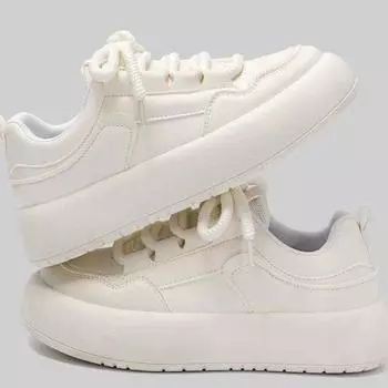 Молочные фуфу с юбкой маленькие белые туфли женские 2025 новые весенние универсальные шикарные туфли на платформе повседневные кроссовки 35