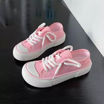 Молочные и уродливые милые туфли с широким носком и толстой подошвой для женщин 2024 года, новые оригинальные туфли Mango Head с юбкой, белые туфли 36 розовый