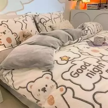 Молочный флис Зимний утолщенный пододеяльник Постельное белье Коралловый флис Простой Роскошный Зимний Теплый Толстый Снежный Шерстяной Теплый домашний плед 150X200CM-1PCS