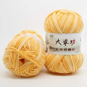 Молочный хлопок сегмент окрашенная пряжа цветная ручная вязка крючком радужная спрей горошек шерстяная пряжа вязаный детский свитер шарф торт нить