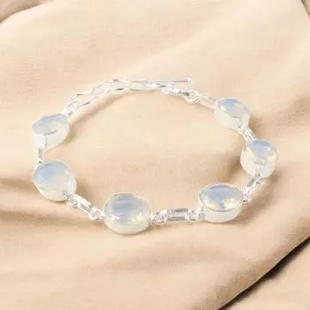 Молочный опал драгоценный камень 925 стерлинговое серебро камень октября браслет ювелирное изделие подарок RB-5-19