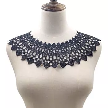 Молочный шелк полые DIY вышивка декольте воротник одежды шитье аппликация декор белый