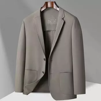 Молочный шелковый ламинированный однослойный костюм для весны и лета из тонкого тонкого пледа, мужской повседневный тонкий костюм M