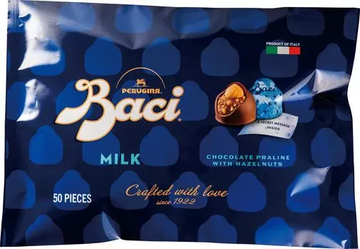 Молочный шоколад Perugina BACI емкостью 50 штук в индивидуальной упаковке Итальянский (партия) (большой подарок)
