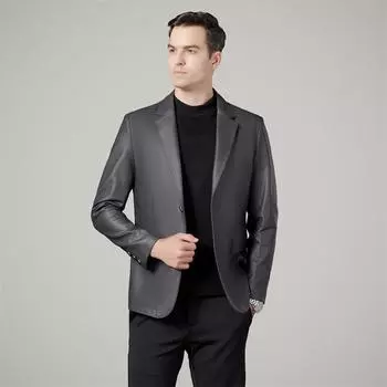 Молодежь и средний возраст кожаный костюм мужской из натуральной кожи овчина новая кожаная куртка повседневный одинарный кожаный костюм куртка 170