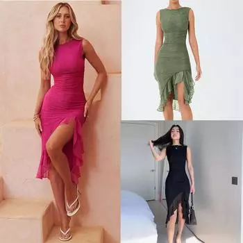 Молодежь Втяните талию Платье с открытой спиной Круглый вырез Женская одежда Без рукавов Сплошной цвет S чёрный