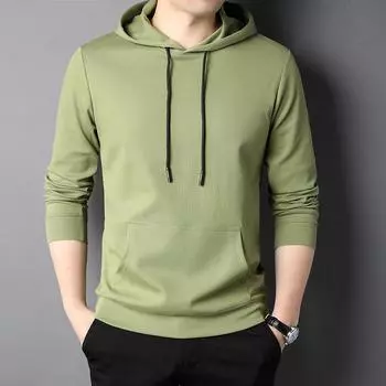 Молодежная футболка с капюшоном и длинными рукавами, мужская весенне-осенняя тонкая мужская толстовка, повседневная мужская футболка, утягивающая футболка для мужчин M