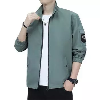 Молодежная куртка Мужская осенне-зимняя простая куртка с воротником-стойкой M