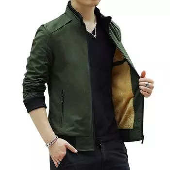 Молодежная куртка Tooling Мужская трендовая куртка Куртка из стираного хлопкового флиса Повседневная одежда из хлопка M хаки