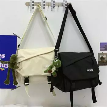Молодежная мода нейлоновые сумки через плечо для женщин сумки на ремне большая вместимость однотонная холщовая сумка-мессенджер для девочек школьные сумки