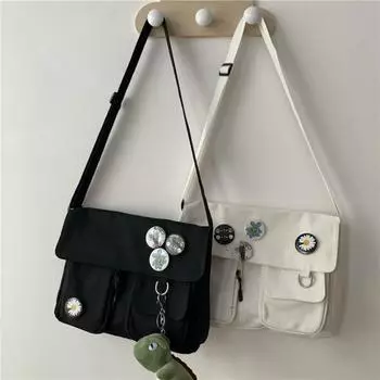 Молодежная модная холщовая диагональная сумка через плечо, повседневная версия, женские сумки через плечо, однотонные женские сумки-мессенджеры